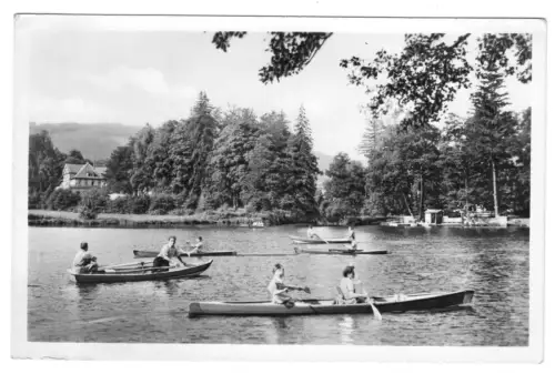 AK, Friedrichroda Thür., Gondelteich, belebt, 1957