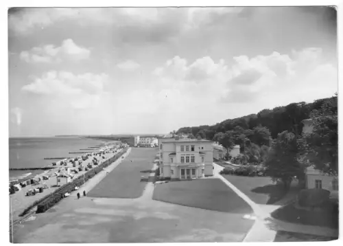 AK, Bad Doberan, OT Heiligendamm, Strandpromenade mit Maxim-Gorki-Haus, um 1966