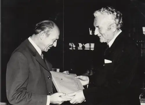 Fotoabzug, Manfred von Brauchitsch (Autorennfahrer], Friedrich Agte, 1970er