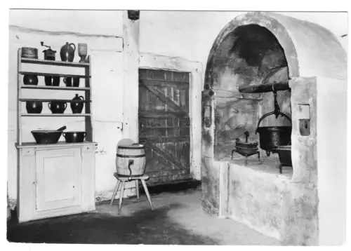 AK, Klockenhagen, Kr. Ribnitz-Damgarten, Freilichtmuseum, Diele im Katen, 1979