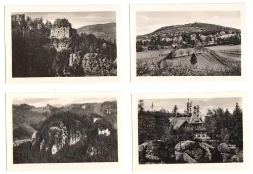 acht kleine Fotos, Oybin, Zittauer Gebirge, Format: 6 x 9 cm, 1951