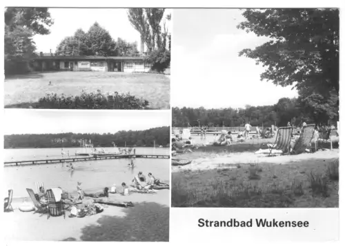 AK, Biesenthal Kr. Bernau, Strandbad Wukensee, drei Abb., 1985