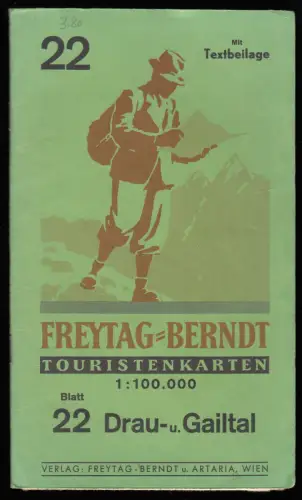 Freytag-Berndt Touristenkarte, Blatt 22, Drau- und Gailtal, um 1960