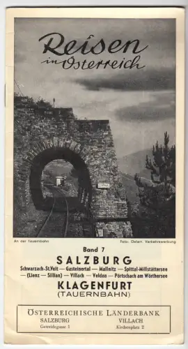 tour. Broschüre, Reisen in Österreich, Band 7, Salzburg - Klagenfurt, um 1955