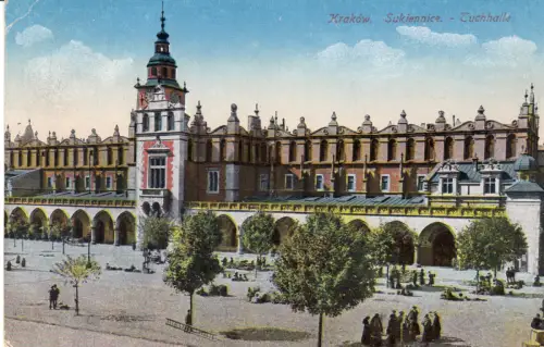 AK, Krakau, Kraków, Tuchhalle, 1916