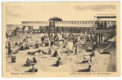 AK, Swinemünde, Świnoujście, Leben und Treiben im Familienbad, 1928