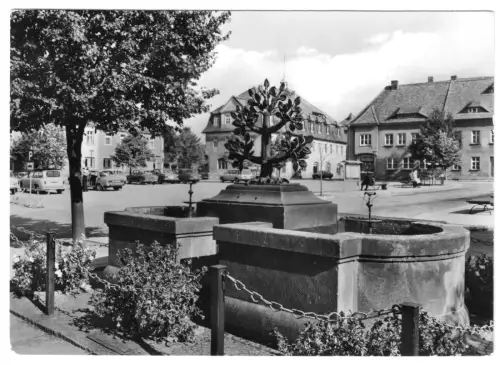 AK, Weißenberg Kr. Bautzen, Markt mit Marktbrunnen, 1982