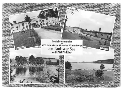 AK, Lenzen Elbe, Betriebsferienheim Märkische Ölwerke, vier Abb., gestaltet 1967