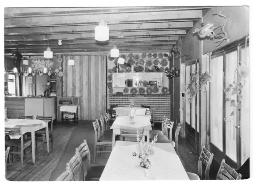 AK, Bad Doberan, OT Heiligendamm, Gaststätte Jagdhaus, Gastraum, 1976