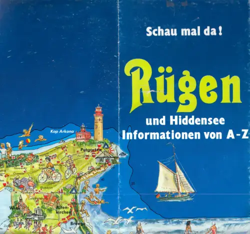 Touristenkarte, Rügen und Hiddensee, um 1992