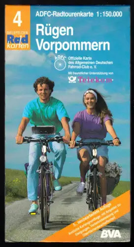 ADFC - Radtourenkarte, Rügen - Vorpommern, um 2000