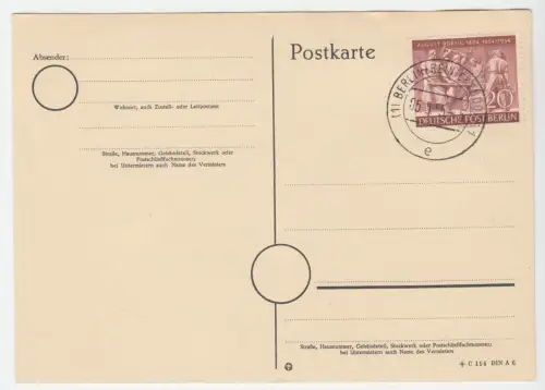 Stempelbeleg, Mi.-Nr. WB 125, o (1) Berlin Reinickendorf 1, 05.5.55 - 5