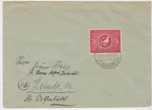 Bedarfsbrief, Michel-Nr. SBZ 232, EF, o Bad Blankenburg (Thüringerw.), 23.5.49