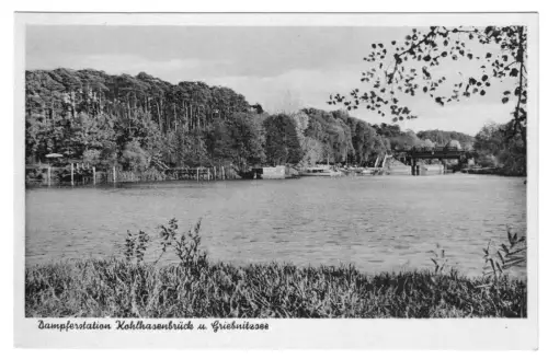AK, Berlin Wannsee, OT Kohlhasenbrück, Dampferstation und Griebnitzsee, um 1960
