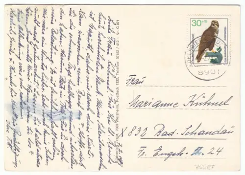 Bedarfskarte, Michel-Nr. BRD 755 EF, o Adelsried, 8901, 7.2.73