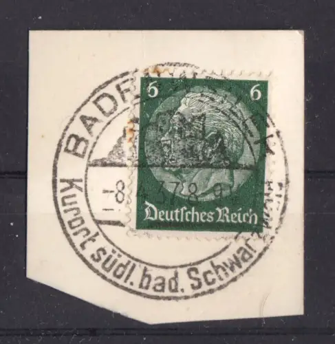 Briefstück, Mi.-Nr. DR 516X, EF, SSt, Badenweiler, 8.4.37