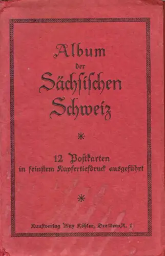 AK-Leporello mit 12 AK, Sächsische Schweiz, Kupfertiefdruck, 1920er 