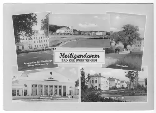 AK, Bad Doberan, OT Heiligendamm, Bad d. Werktätigen, fünf Abb., gestaltet, 1965