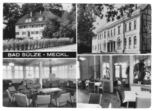 AK, Bad Sülze Meckl., Sanatorium Sol- und Moorbad, vier Abb., 1973