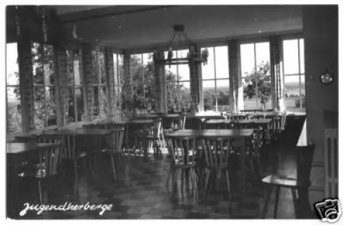 AK, Lauenburg Elbe, Jugenherberge, Essraum, Echtf. 1957