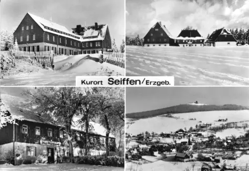 AK, Kurort Seiffen Erzgeb., vier Winteransichten, 1971