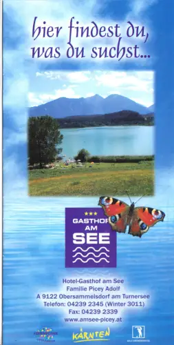 tour. Prospekt, Hotel-Gasthof am See, Obersammelsdorf am Turnesee, um 2000