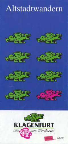 tour. Prospekt, Klagenfurt am Wörthersee - Altstadtwandern, mit Plan, um 2000