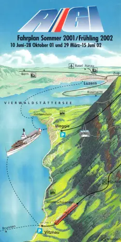 tour. Prospekt, Fahrpläne der RIGI-Bahnen 2001/2002