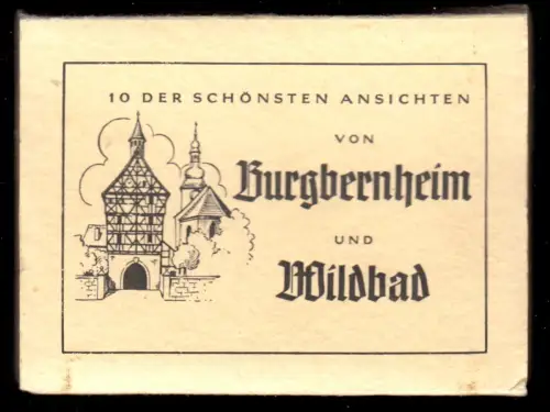 Mäppchen, Leporello mit 10 kleinen Fotos, Burgbernheim und Wildbad, 9 x 7 cm
