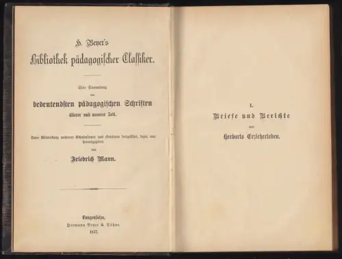 H. Beyer's Bibliothek pädagogischer Klassiker, J. F. Herbart, Langensalza 1877