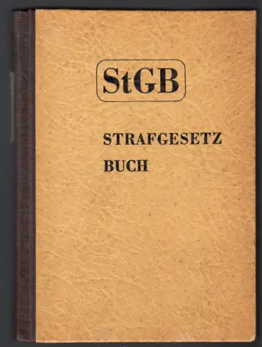 Strafgesetzbuch und andere Strafgesetze, DDR, 1954