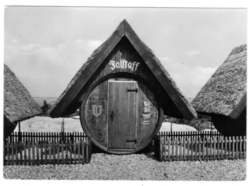 AK, Groß Stieten Kr. Wismar, Gastst. Mecklenburger Mühle, Weinfaß Falstaff, 1974