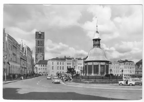 AK, Wismar, Markt mit Wasserkunst, 1979