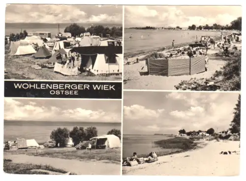 AK, Wohlenberger Wiek Ostsee, Zeltplatz, vier Abb. 1969