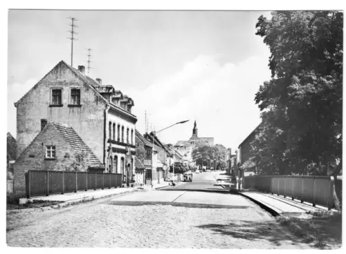 AK, Bad Wilsnack, Wittenberger Str. und Karthane-Brücke, 1968
