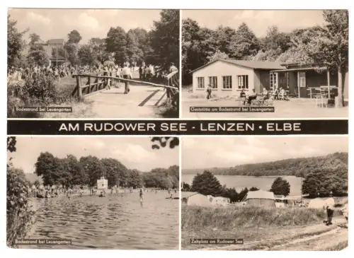 AK, Lenzen Elbe, Am Rudower See, vier Abb., 1972