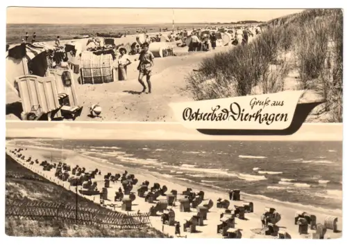 AK, Ostseebad Dierhagen, Kr. Ribnitz-Damgarten, zwei Strandansichten, 1969