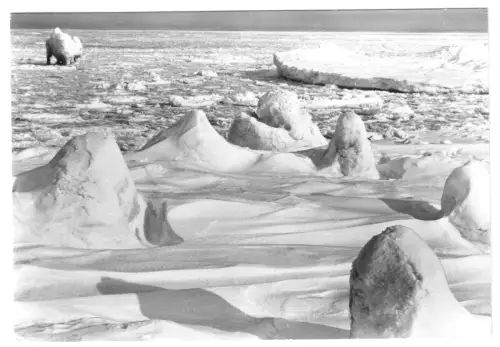 AK, Ostseeküste, vermutlich Usedom, Winterstimmung am Meer, Version 2, 1982