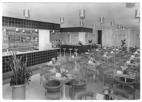 AK, Rostock Warnemünde, Hotel "Neptun", Milch-Mokka-Eis-Bar, 1974