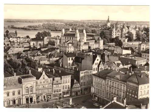 AK,  Schwerin, Blick vom Dom auf die Innenstadt, 1968