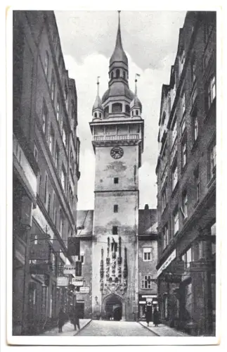 AK, Brünn, Brno, Straßenpartie mit altem Rathaus, Stara rádnice, um 1935