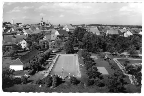 AK, Pfalzgrafenweiler, Teilansicht mit Freibad, 1964