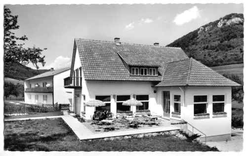 AK, Bad Ditzenbach, Privatsanatorium Dr. Jung mit Café Jung, um 1963