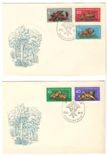 FDC, Michel-Nr. DDR 437-41, o Berlin W 8, 27.11.59