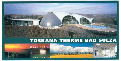 AK lang, Panoramakarte, Bad Sulza, Toskana Therme, fünf Abb., um 2000