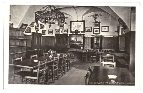 AK, Kremsmünster, Oberösterreich, Weinstüberl im Stift Kremsmünster, 1939