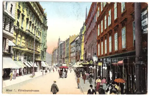 AK, Wien I, Kärntnerstr., belebt, 1906