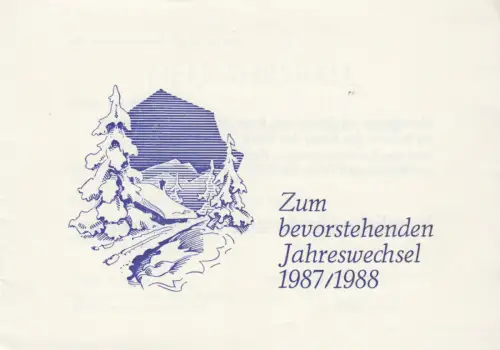 Potsdam: Einladung zum Neujahrsball für ältere Bürger am 1. Januar 1988