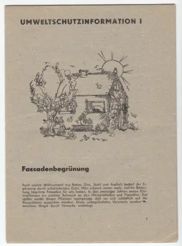 Umweltschutzinformation I, Fassadenbegrünung, 1989
