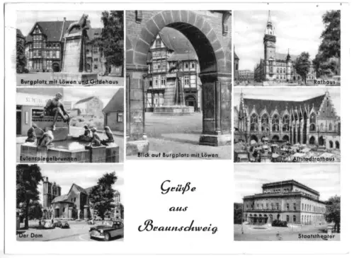 AK, Braunschweig, sieben Abb., 1957